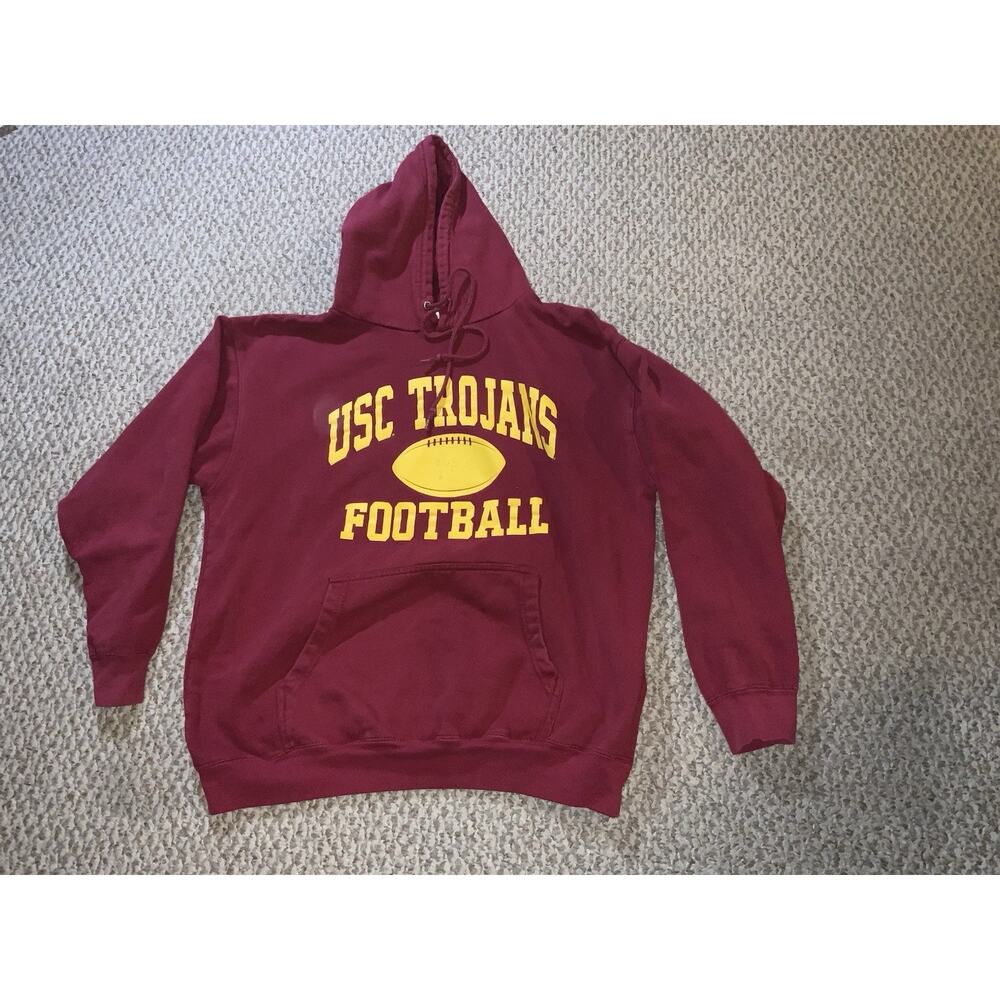 Vintage Old Varsity Brand NCAA USC Trojans Pullover Sweater Red Mens Size L